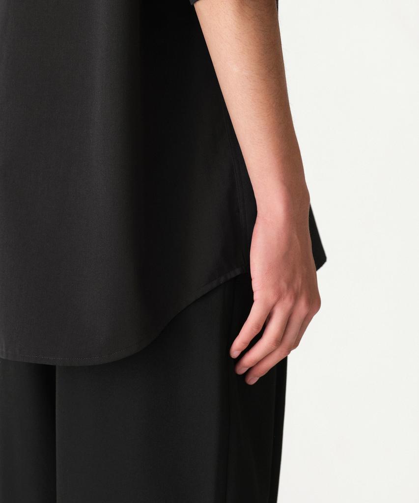 MUSINSA STANDARD Relaxed Wool-Like Short Sleeve Shirt [Black]