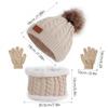 New Baby Hat Gloves Scarf Suit Autumn Winter Knitteed Kids Hat Gloves Scarf Set Warm Fleece Lining Girls & Boys Beanie Hats High Neck Scarf