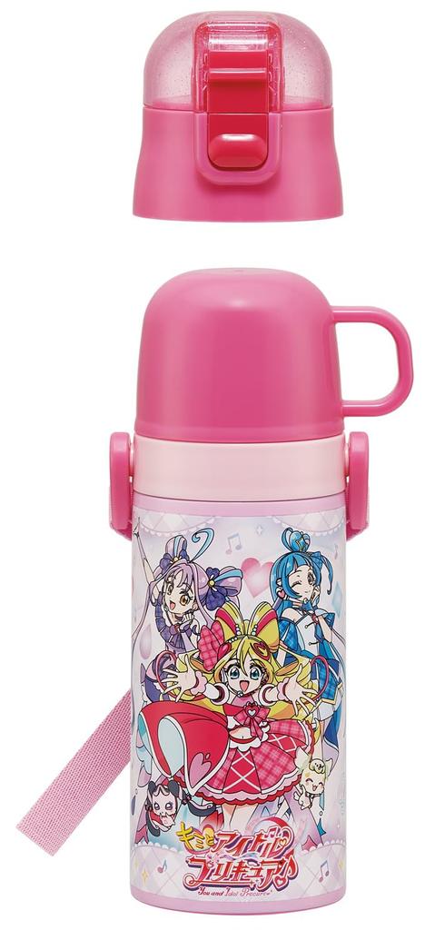 Skater Нержавеющая сталь Вода Соломинка Питьевая чашка Питьевая Легкая Kimi to Idol Изоляция Маленькая емкость Спортивная вода Детская бутылка, 2-сторонняя,