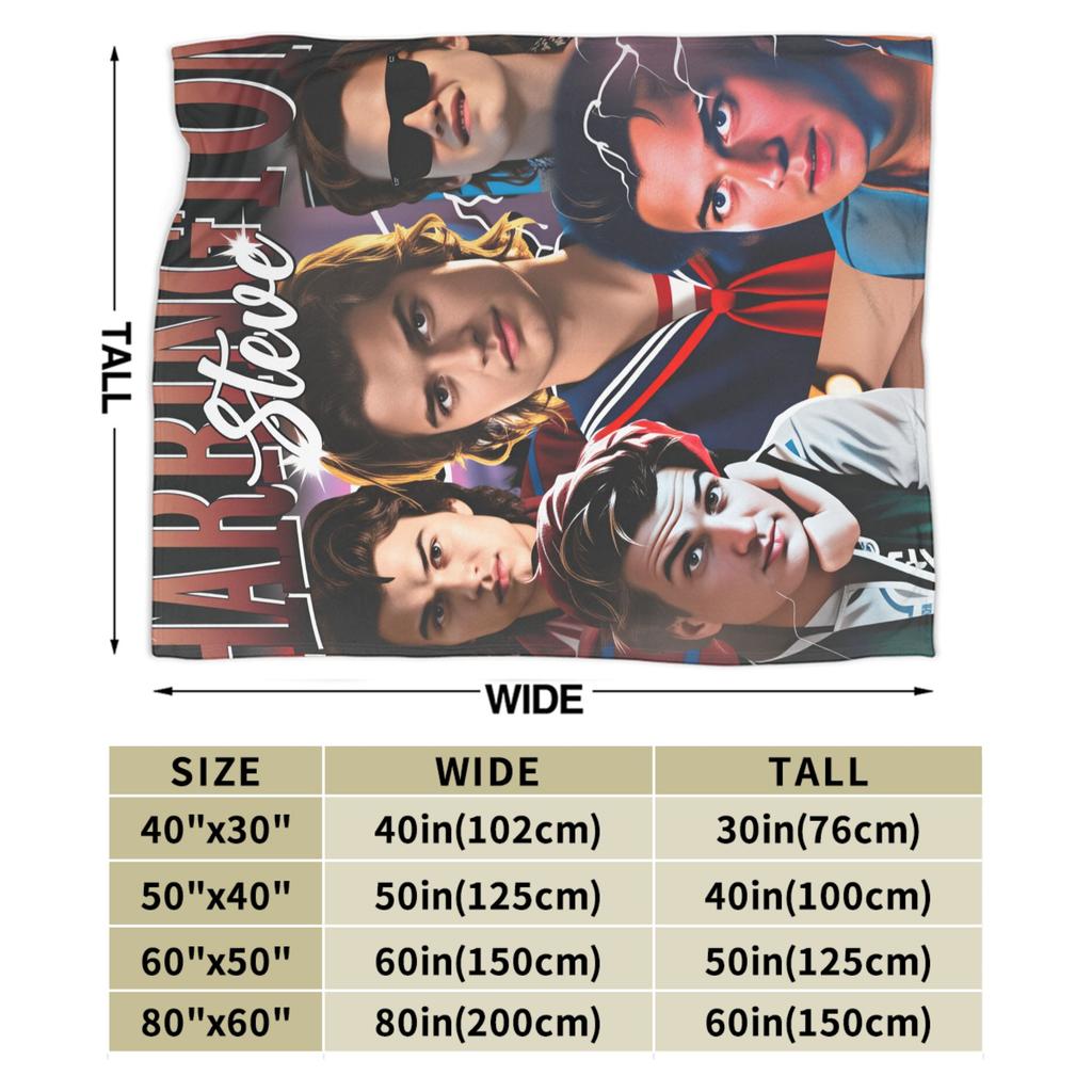 Steve Harrington Blankets Soft Funny Plush Throw Blanket For Kids Bedroom Flannel Bedspread Bed Cover