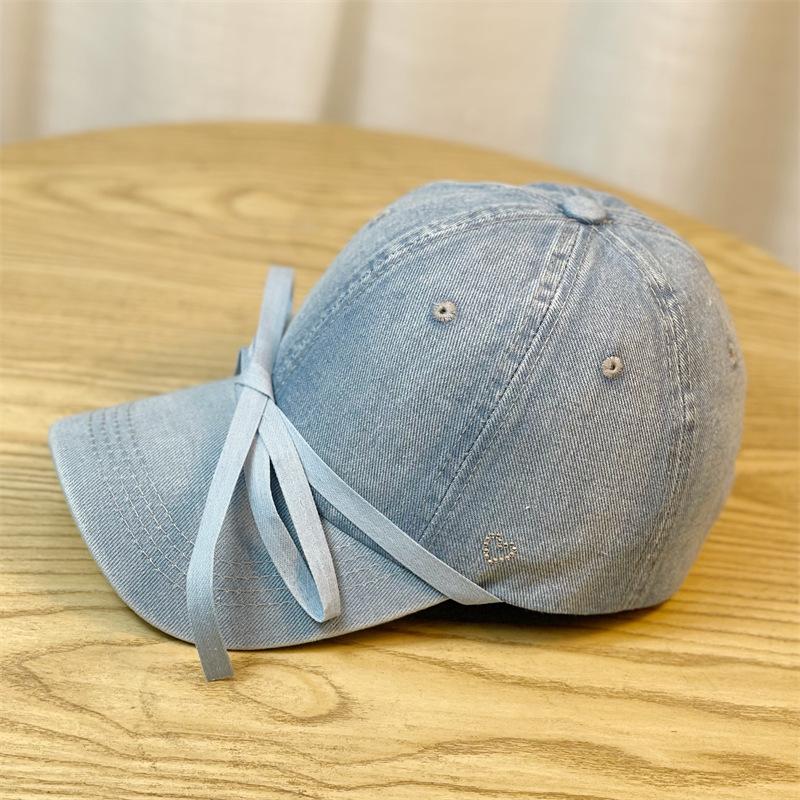 Новая женская кепка с кружевным бантом Hot Diamond Love Denim Cap Baseball Cap