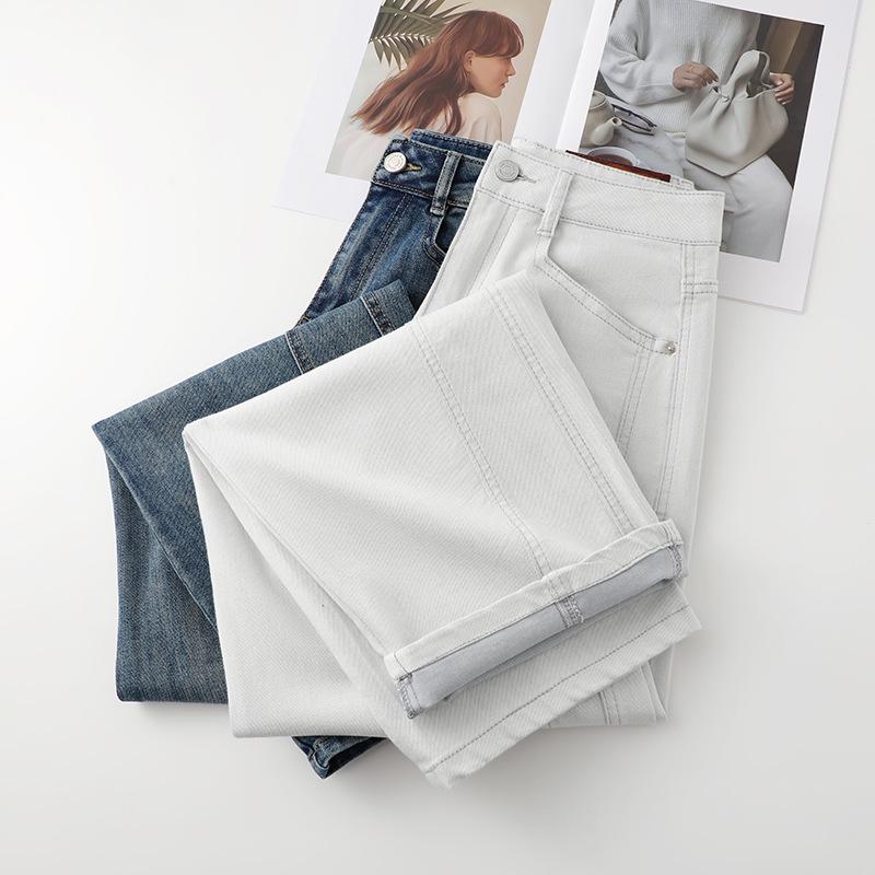Белые джинсы-палаццо женские 2025 весна прямые и широкие штанины, стройнящие