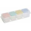 Storage Container, Subdivided, Pre-made Container, Seal Container, 100ml, 4 Small, Microwave Safe with Case, Powder Pastel CCBC4C
