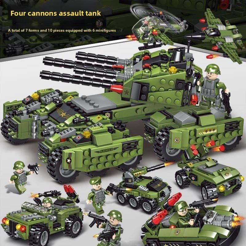 Конструктор Танк 8в1 Военный Тяжелый Танк Модель Конструктор Армейские Игрушки Мальчик