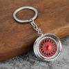 3D Hot Wheel Rim Keychain Hot Wheel Hub Auto Part Model Key Chains Auto Wheel  Keyring  Bag Pendant