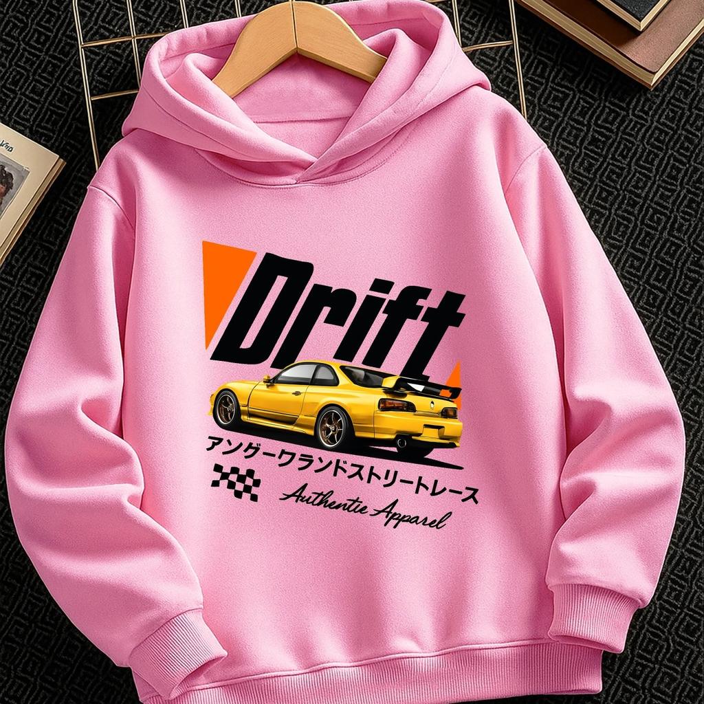 DRIFT Модная повседневная толстовка с капюшоном Осень/Зима для мальчиков и девочек – Модный спортивный принт, подходит для активного отдыха