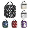 Westies Polka Dot Cartoon Thermal Insulated Lunch Bag West Highland White Terrier Dog Portable Lunch Container Storage Food Box