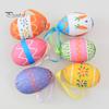 6Pcs Colorful Foam Easter Egg Hanging Decorations with Lanyard Exquisite Patterns Durable Material Simulation Egg Ornaments