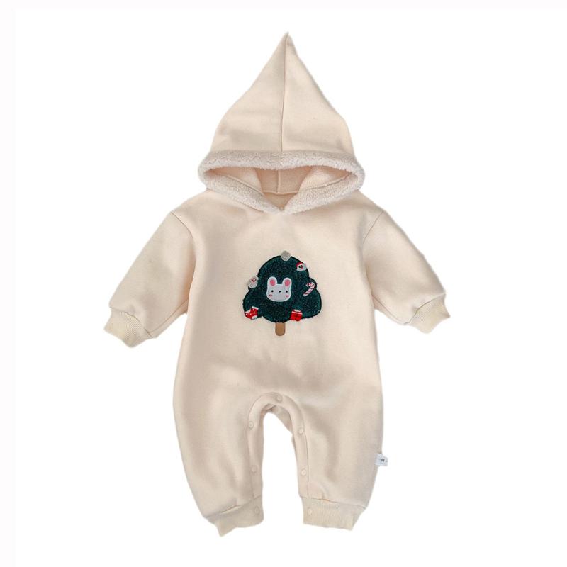 Детские рождественские комбинезоны с капюшоном, осенне-зимняя толстовка для малышей, комбинезон, детская одежда, новогодний детский комбинезон, детский наряд