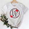 T -Shirts Women Tshirt Leopard Heart Print T -Shirt Casual 90s Fashion Black T Shirt Clothes Graphic Tshirt Lady Female Tee Tshirt