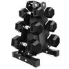 135kg Hexagonal Rubber-Coated Dumbbell Set with 6-Pair Rack