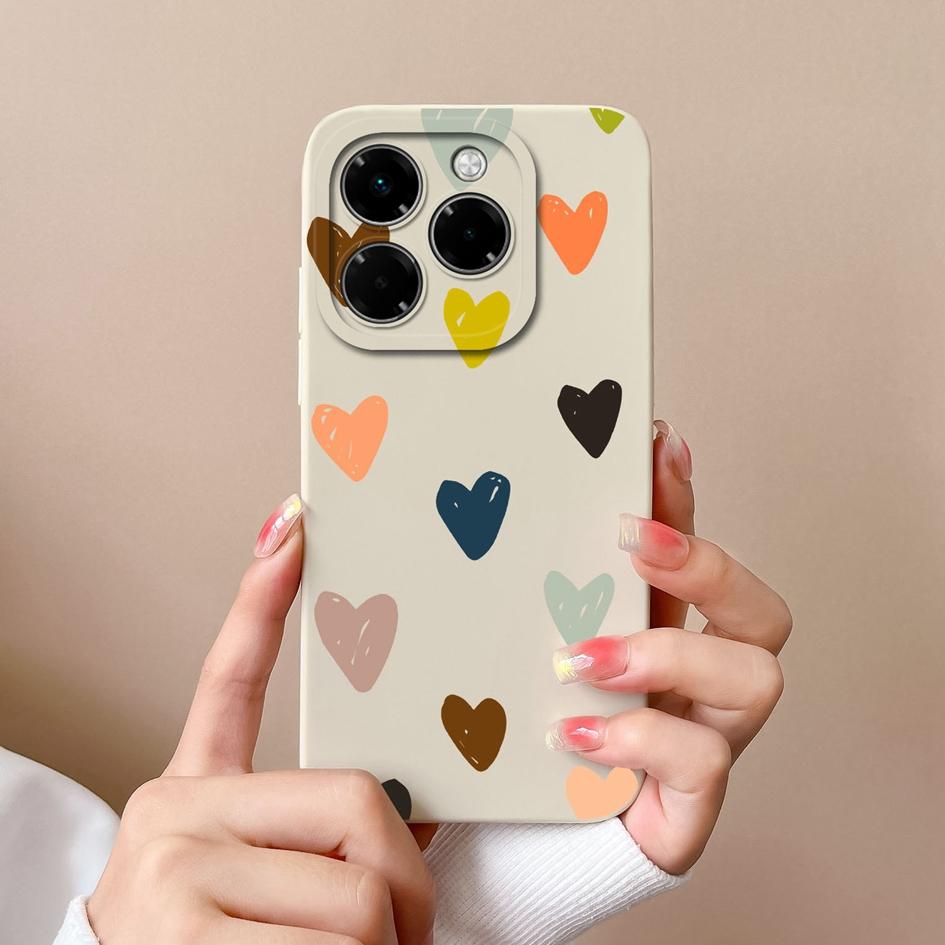Love Heart Cases For Infinix Hot 50 Pro Plus 50i Smart 9 Note 40X 4G 5G Soft Camera Protection Liquid Slim Silicone Super Shockproof For Infinix Shell