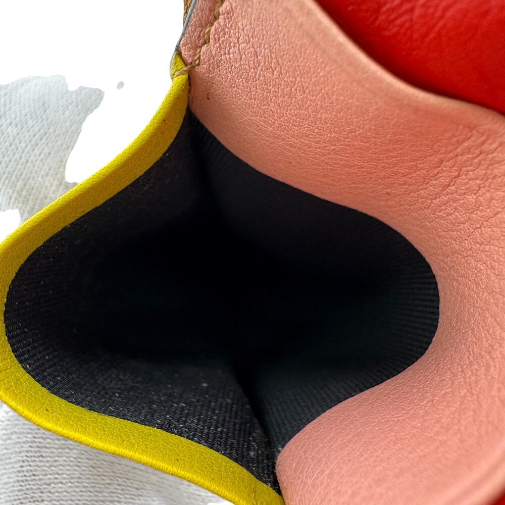 Loewe Футляр для фрагментов Кошелек для карт Карта Повтор анаграммы кожаный Кошелек для монет разноцветная кожа Женский Б/у
