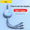 PISEN 3A Выдвижной Кабель для Быстрой Зарядки Многофункциональный Кабель для Передачи Данных «Один к Трем» Подарок