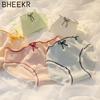 5pcs/set Hairball Bow Simple Girl Cotton Crotch Panties Female Mid-waist Sweet Student Briefs