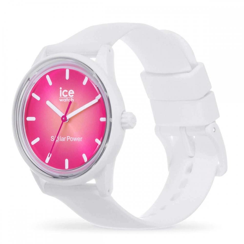 Авторизованный дистрибьютор [Ice-Watch] Женские часы Ice Watch 019031 Sun Solar ICE солнечная энергия Coral Leaf Маленький силиконовый ремень
