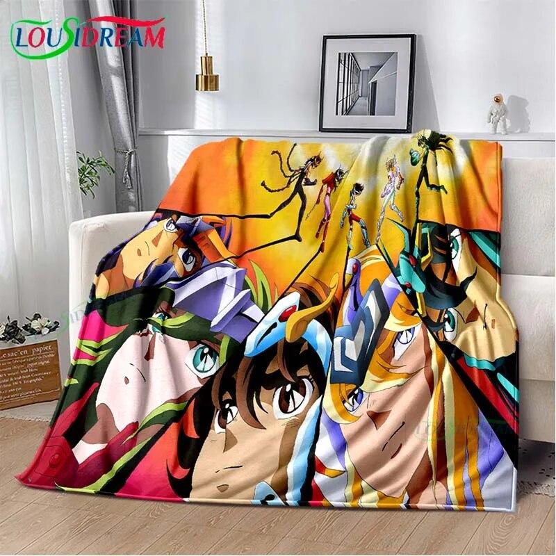 Saint Seiya 3D Printed Art Fleece Blanket for Beds Hiking Picnic Thick Quilt Bedspread Fleece Throw Blanket Picnic Blanket