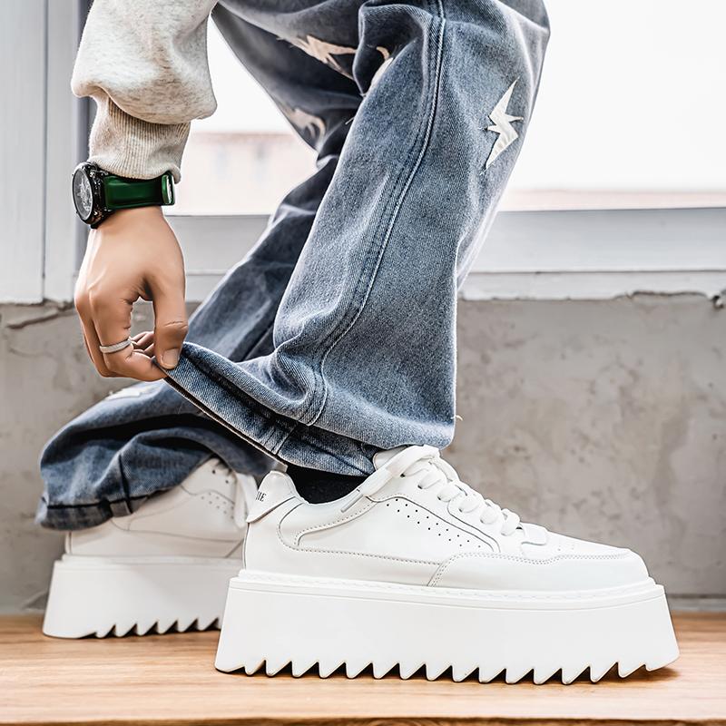 Новая мужская обувь на высокой платформе с толстой подошвой для осени, мужская обувь для повседневной носки с невидимым увеличением роста, новая мужская обувь, универсальная