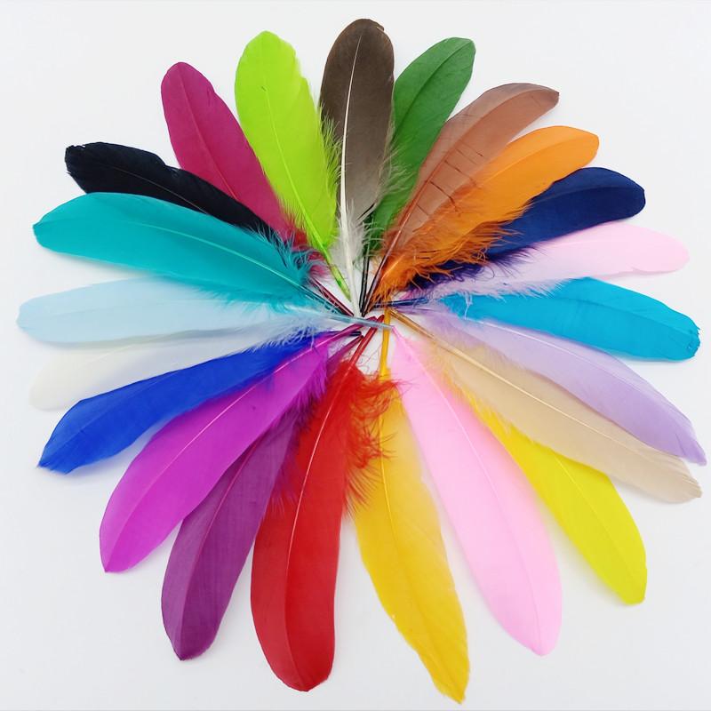 20PCS Hard Stick Colourful Goose Feathers Plumes Swan for Home Decoration Crafts DIY Jewelry Making Table Centerpieces 15-20cm