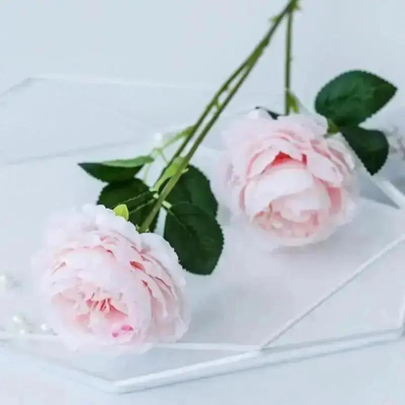 3 Heads New Rose Party Hotel Decoration Pretty Artificial Peony Flower Practical Wedding Bride Holds Flowers Household Ornament