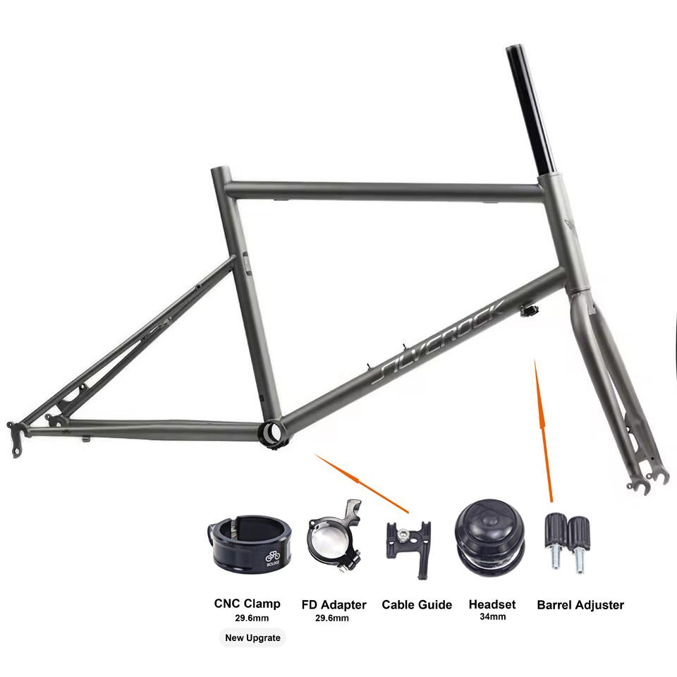 SILVEROCK STEAM Bicycle Chrome Frame Carbon Fork 20in 451 406 for Adults Disc Caliper U Brake Urban Motorbike Frame 1 1/8
