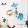 Rustic Wooden Wall Art 4Pcs/Set Shell Starfish Decor, Seashell And Conch Art, Nautical Hanging Ornaments Coastal Signs for Beach House Home