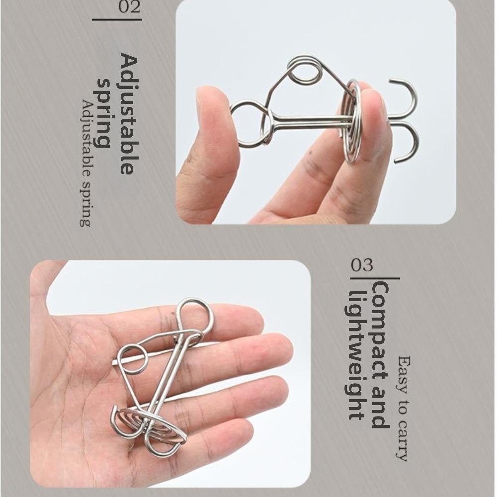 10Pcs Stainless Steel Spring Deck Pegs Retractable Tent Spring Stakes Outdoor Camping