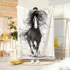 Drawings Dark Horse Throw Lightweight g Flannel Blanket Soft Skinfriendly for Summer Cooling
