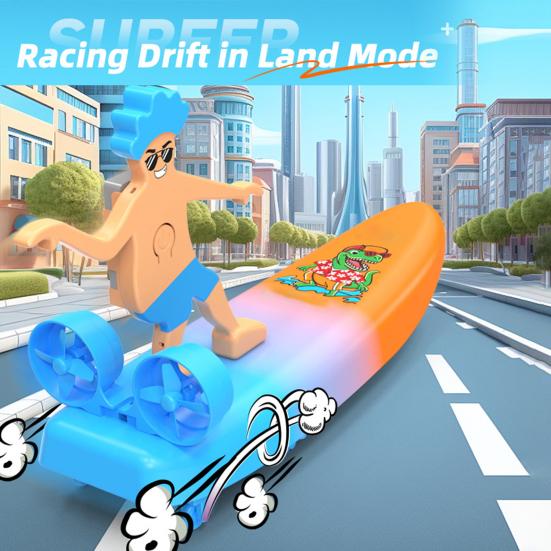 Амфибийная доска для серфинга с дистанционным управлением 2,4 ГГц, водонепроницаемая, радиоуправляемая гоночная скоростная лодка, скейтборд, электрическая, стоячая