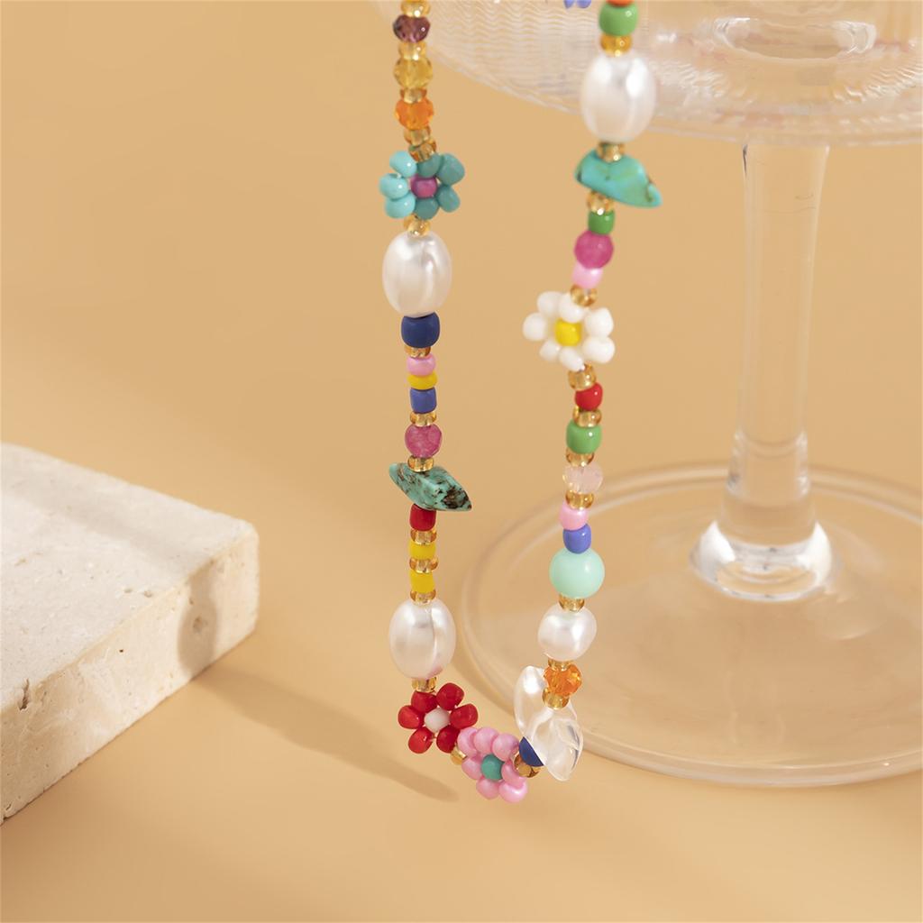 Модное богемное колье-чокер из разноцветных бусин с отделкой из искусственного жемчуга для женщин