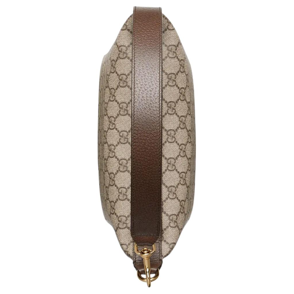 Gucci Ophidia Съемный плечевой ремень Застежка-молния Сумка Supreme из холста для ношения в руке или на плече Женская Коричневая