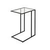 Table d'appoint en verre - AKTIVE - 40x30x59 cm - Forme de C - Structure métallique noire - Poids maximum 5 kg - Moderne