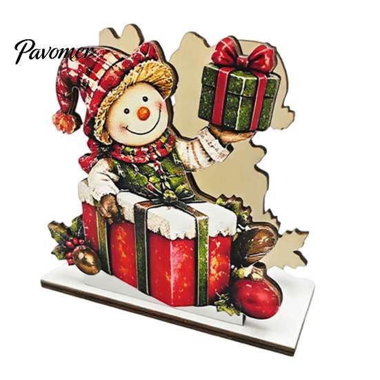 Декоративные зимние кухонные аксессуары Держатель для салфеток Снеговик для обеденного стола, Деревянный вертикальный диспенсер в стиле кантри, Хранение рождественских салфеток