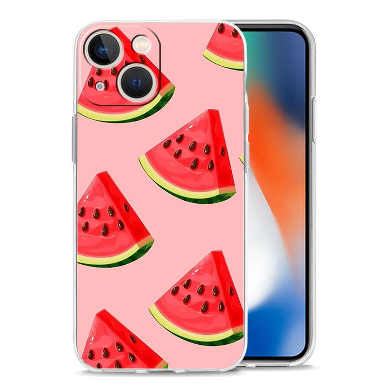Чехол для телефона iPhone 17 Air Cases iPhone 16 15 12 13 14 Pro Max SE 7 8 Plus iPhone11 Прозрачный чехол Фруктовый сок Цветочный узор