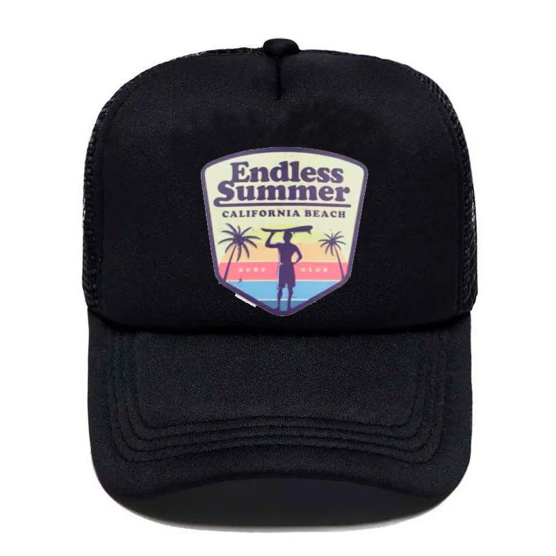 Cool Summer Surfing Trucker Cap Hat Beach Seaside Surfer Caps Sandbeach Holiday Mesh Cap HipHop Hat for Unisex Women Youth