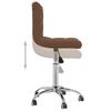 Dining Chair Swivel Brown Fabric