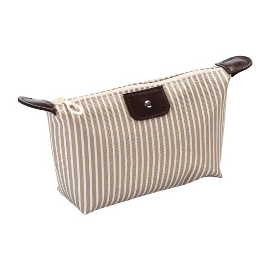 Полосатая косметичка водонепроницаемая складная большая емкость застежка-молния в форме пельменя портативная косметика