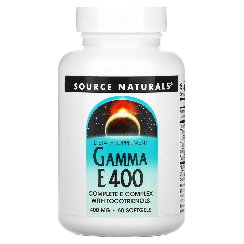 Gamma E 400, Полный комплекс витамина E с токотриенолами, 400 мг, 60 мягких капсул