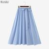 Женские повседневные свободные длинные юбки с эластичной резинкой на талии