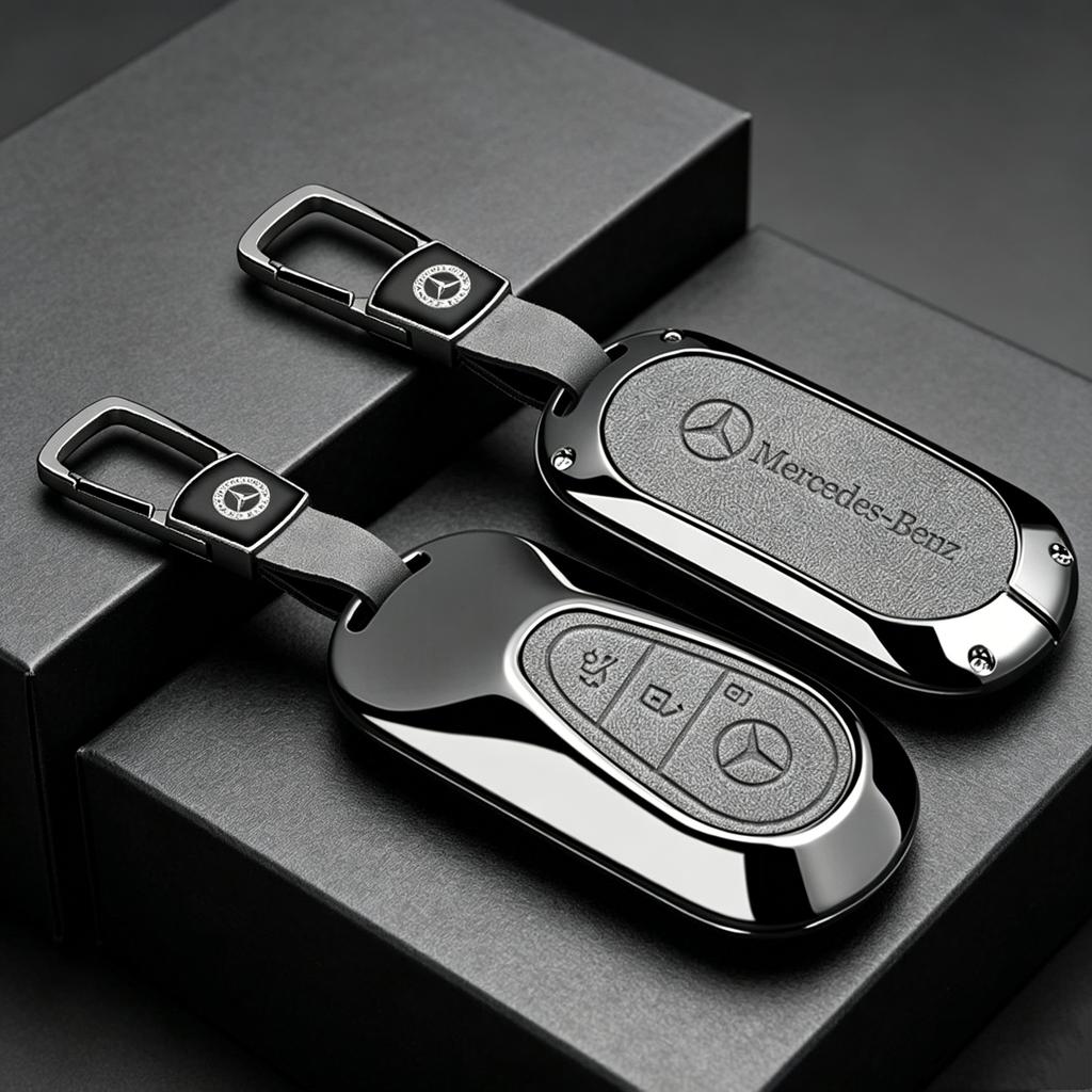 Leather Car Smart Key Case Cover Shell Fob Holder For Mercedes Benz C E S Class GLC W206 W223 W214 E300 C260 C300 S450 S500 S400 ACDFJ1