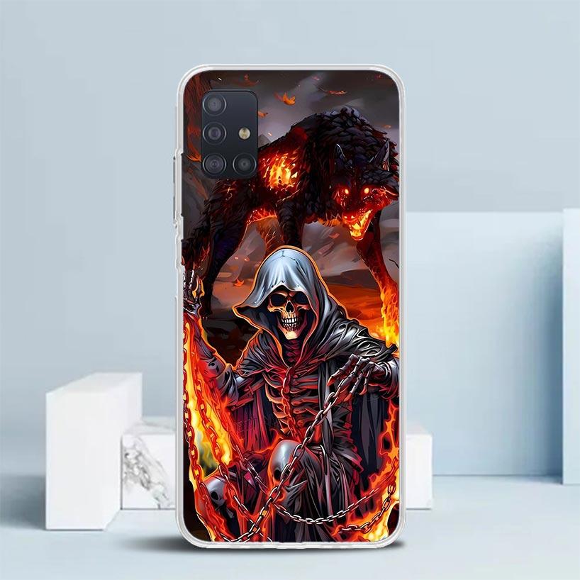 Смерть Жнец Череп Коса Мягкий Чехол для Samsung Galaxy A12 A22 A32 A52 A72 A02S Чехол для Телефона Note 20 Ultra 10 S10 Plus A51 A