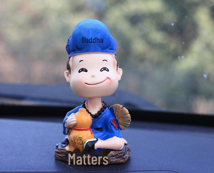 Милая смола Джигун Монах Качающая головой Украшение для машины и дома