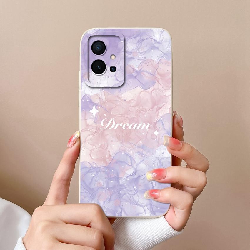 Для Vivo Y55 Y56 Y70 Y72t Y73 Y74 Y75 Y77 Y81 Y85 Модный чехол из жидкого силикона для телефона Милый узор с кошкой Противоударный Полностью защитный чехол Для корпуса Vivo