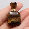 1Pc Small Natural Stone Perfume Bottle Pendants,Tiger Eye Stone Pendant Charms for Jewelry Making DIY Necklace Accessories Craft Gifts