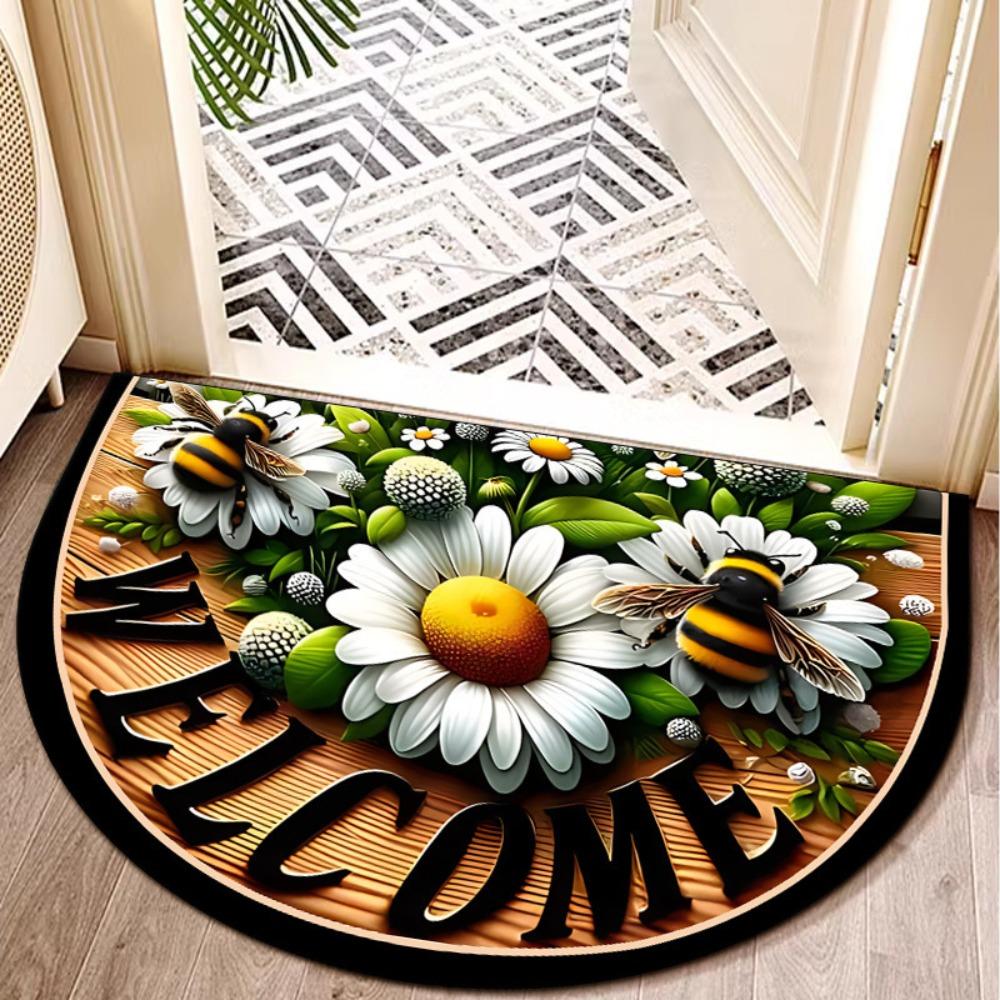 Flower Floral Welcome Rugs Non Slip Door Mat High Quality Entrance Mat Indoor Outdoor