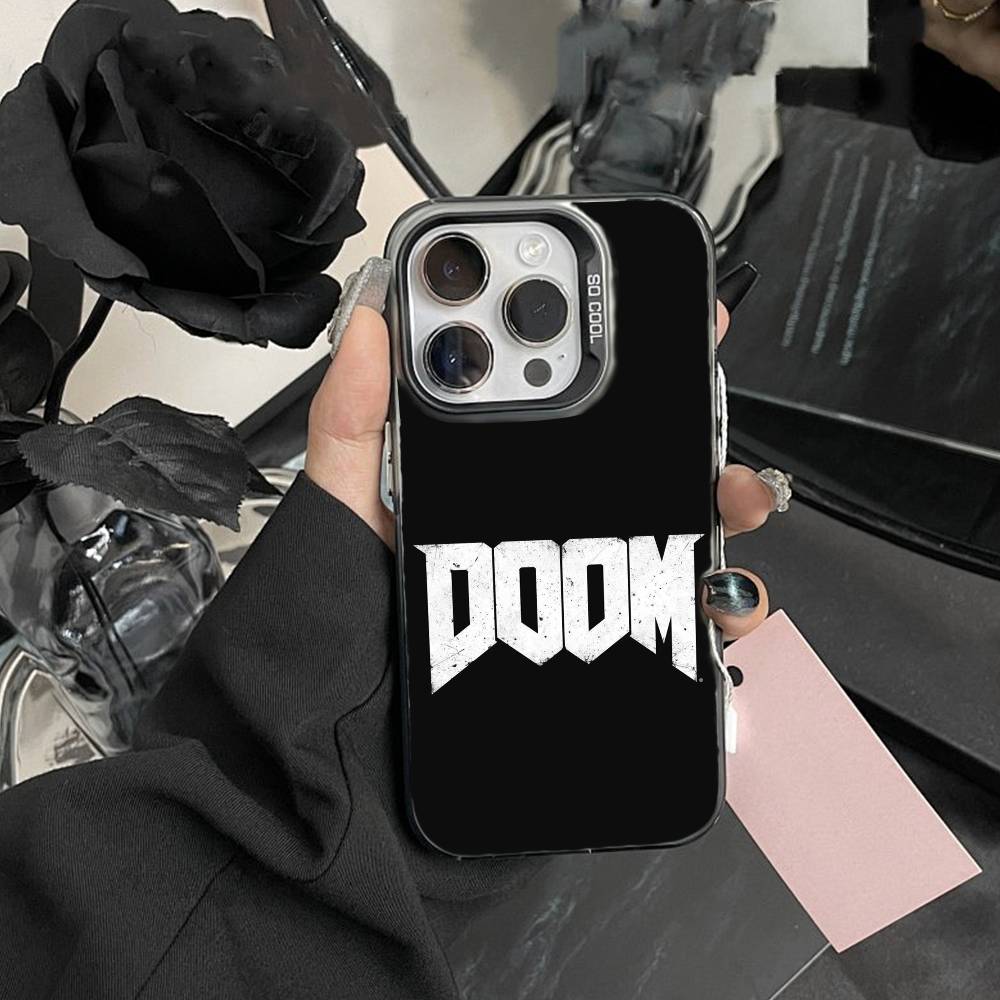 G-Game D-doom Phone Case For iPhone 17,16,15,14,13,12,Pro MAX Black Matte Shockproof Cover