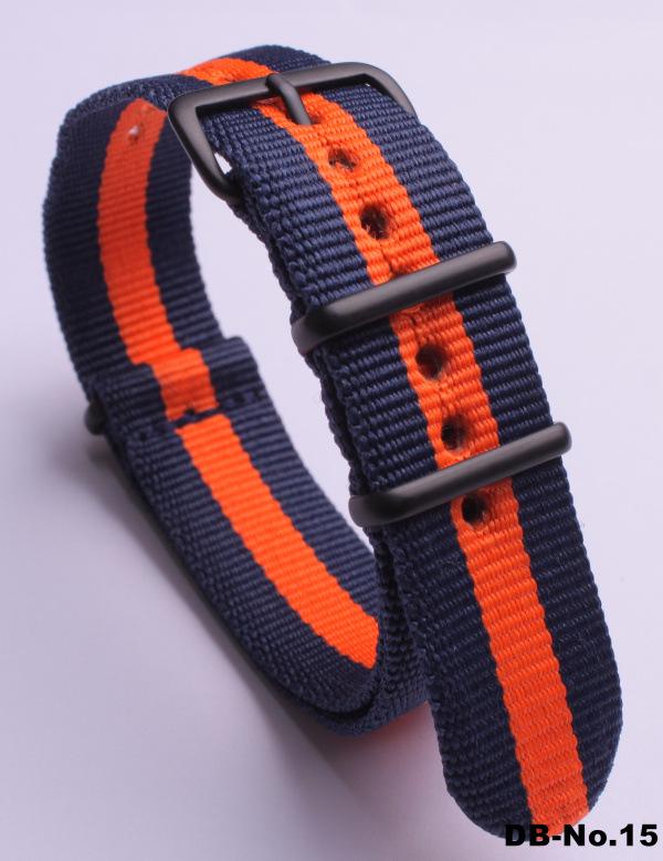 Черный нейлоновый и парусиновый ремешок для часов с вакуумно-нанесенной застежкой