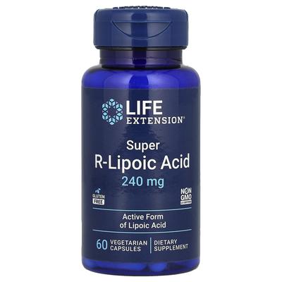 Супер R-липоевая кислота, 240 мг, 60 вегетарианских капсул