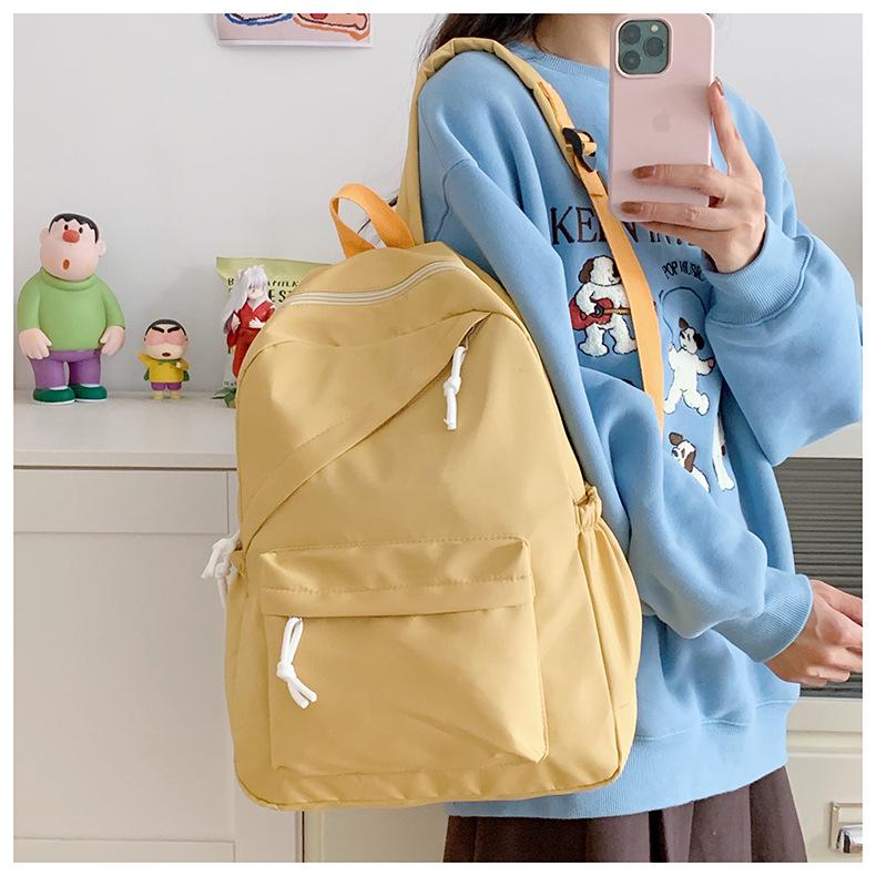 Вместительный однотонный повседневный рюкзак - Модный двойной рюкзак для студентов и путешествий