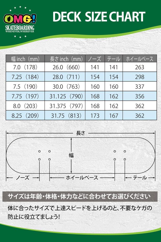 Complete Skateboard with Canadian Maple Blank Solid 100A 52mm Black and Black Spinning Wheels for Kids OMG! Deck, 7.5" Natural, Color, Wheels,